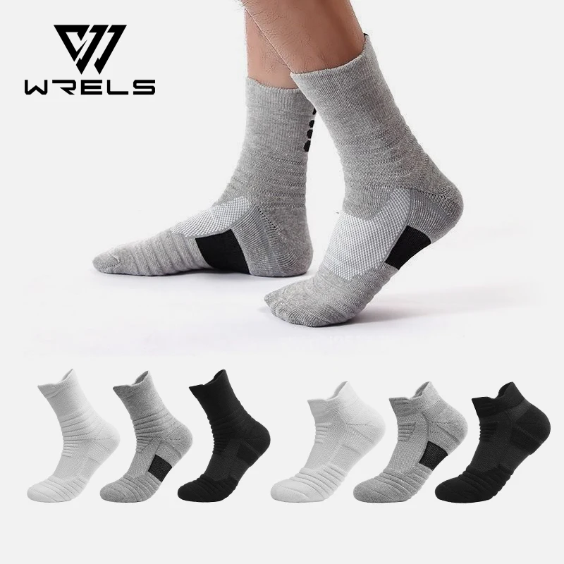 Kompressionssocken zum Laufen für Männer und Frauen, Anti-Blasen-Socken, feuchtigkeitsableitend, für Sport, Wandern, Basketball, gepolsterte Socken WRS-1155