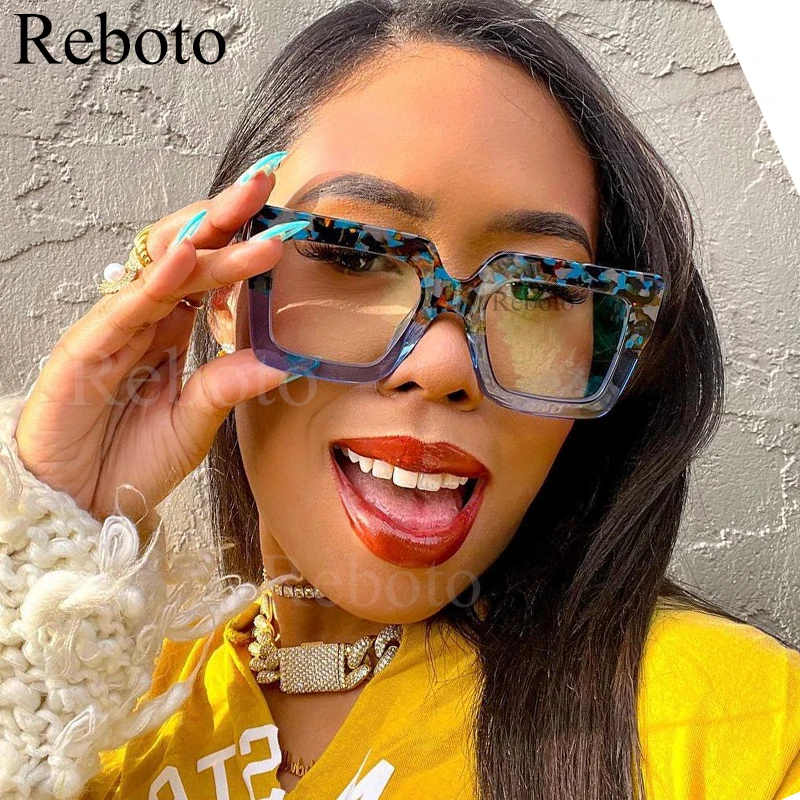 Vibrant Oversized Square Black Eyeglasses with Clear Lenses