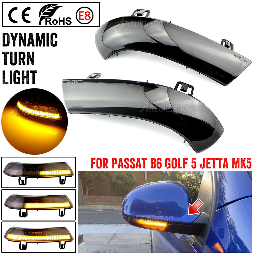 Water Blink Dynamic Flowing Side Mirror Led Turn Signal Light For Vw