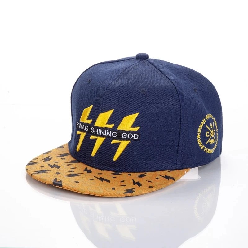 

2023 NEW Lightning Embroidery Hip Hop Cotton Baseball Cap Men Fashion Snapback Hat Women Korean Outdoor Sun Hat Adjustable