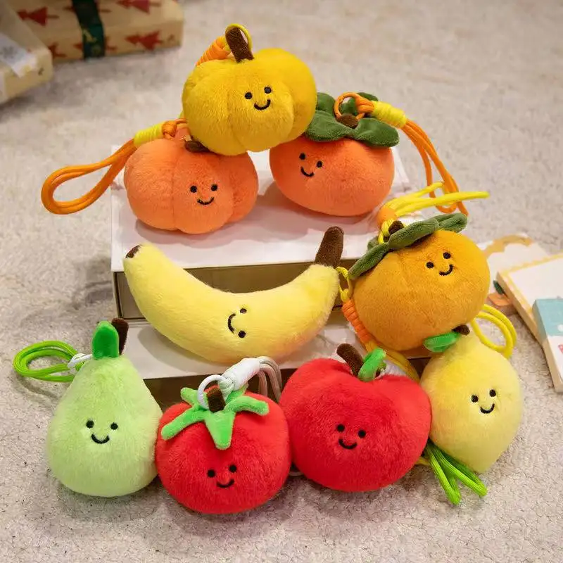 Hot Kawaii Cartoon Fruit Series Plush Doll Cute Vegetable Corn Eggplant Pitaya Peach Pear Banana Watermelon Plush Toy Home Decor