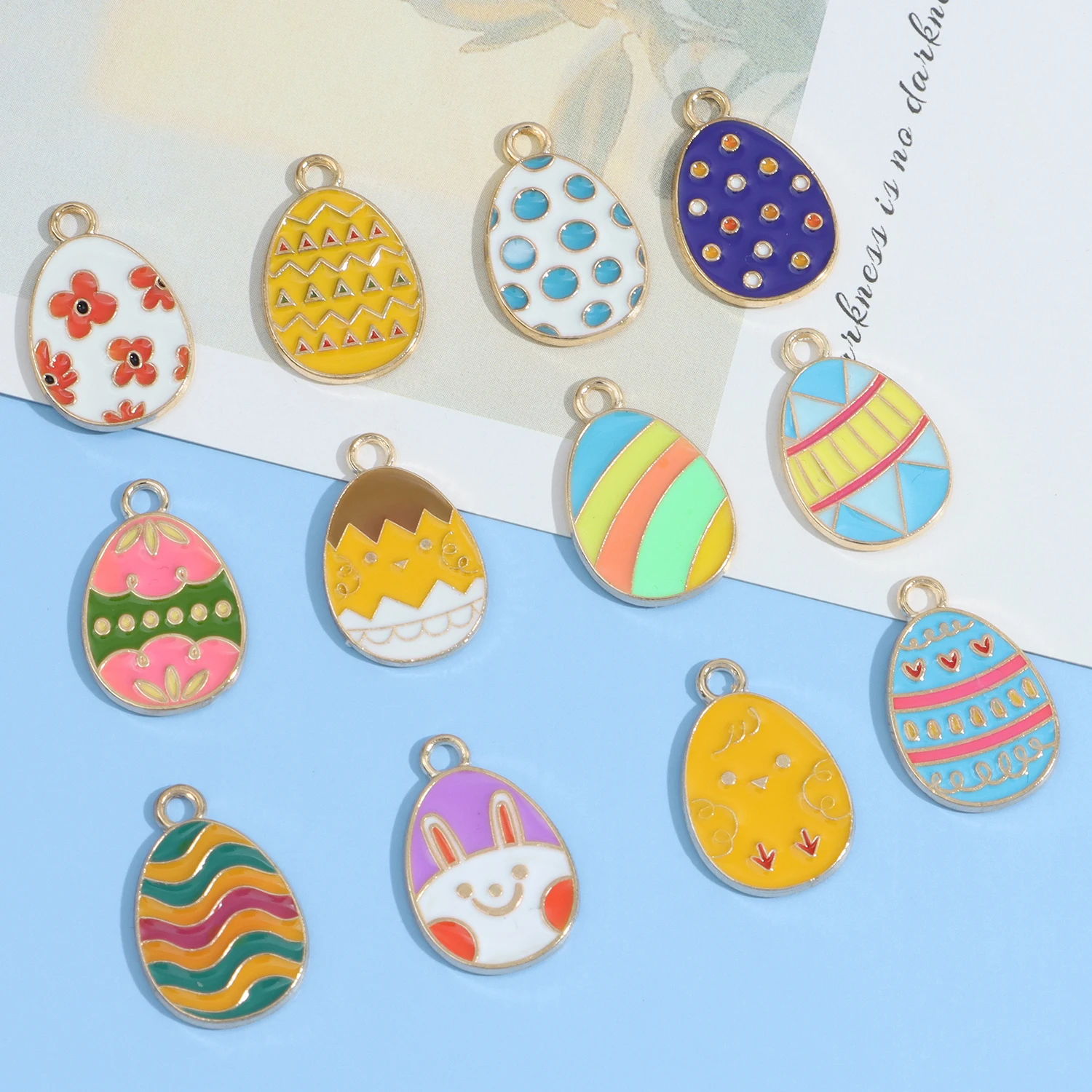 TOYANDONA 24pcs Easter Charms for Jewelry Making, Easter Egg Charms Easter  Pendant Charms for Bracelet Necklace Earring Making DIY Crafts