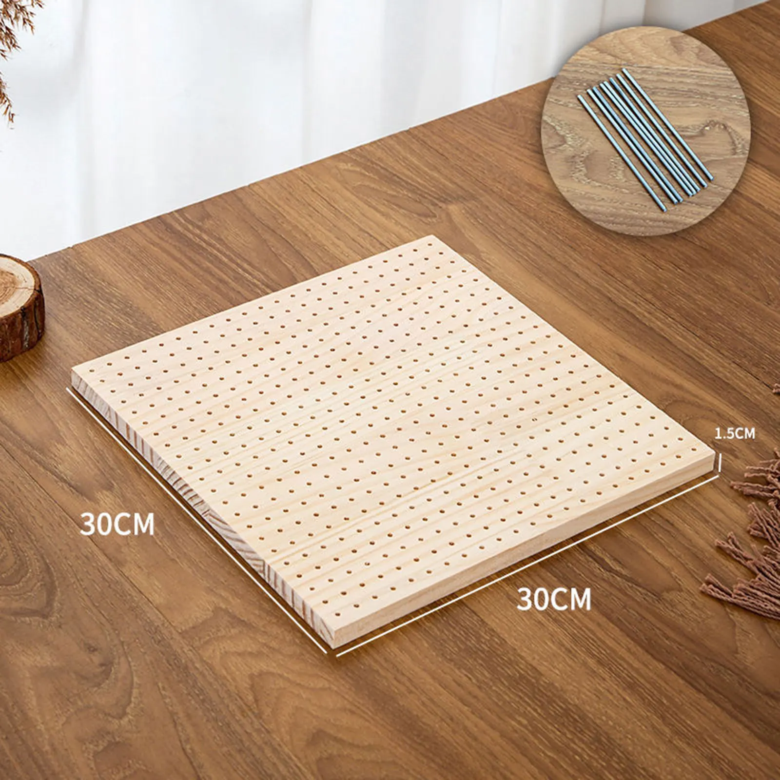 Knitting Board Crochet Blocking Board with Pegs Pins Wood Board Handcrafted Knitting for Granny Squares DIY Crocheting Crafts Lover Mother