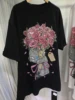 Plus Size Tops For Women Flower Graphic Tees Short Sleeve Rhinestone T Shirts Casual Summer Oversized 1