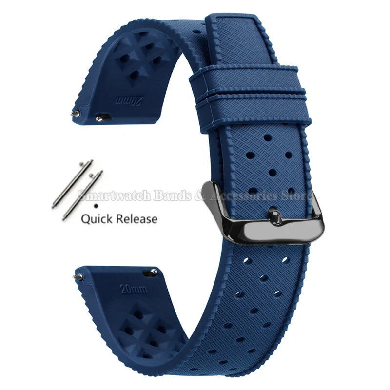 Premium Tropic Silicone Quick Release Watch Strap - Durable Rubber Bracelet Replacement