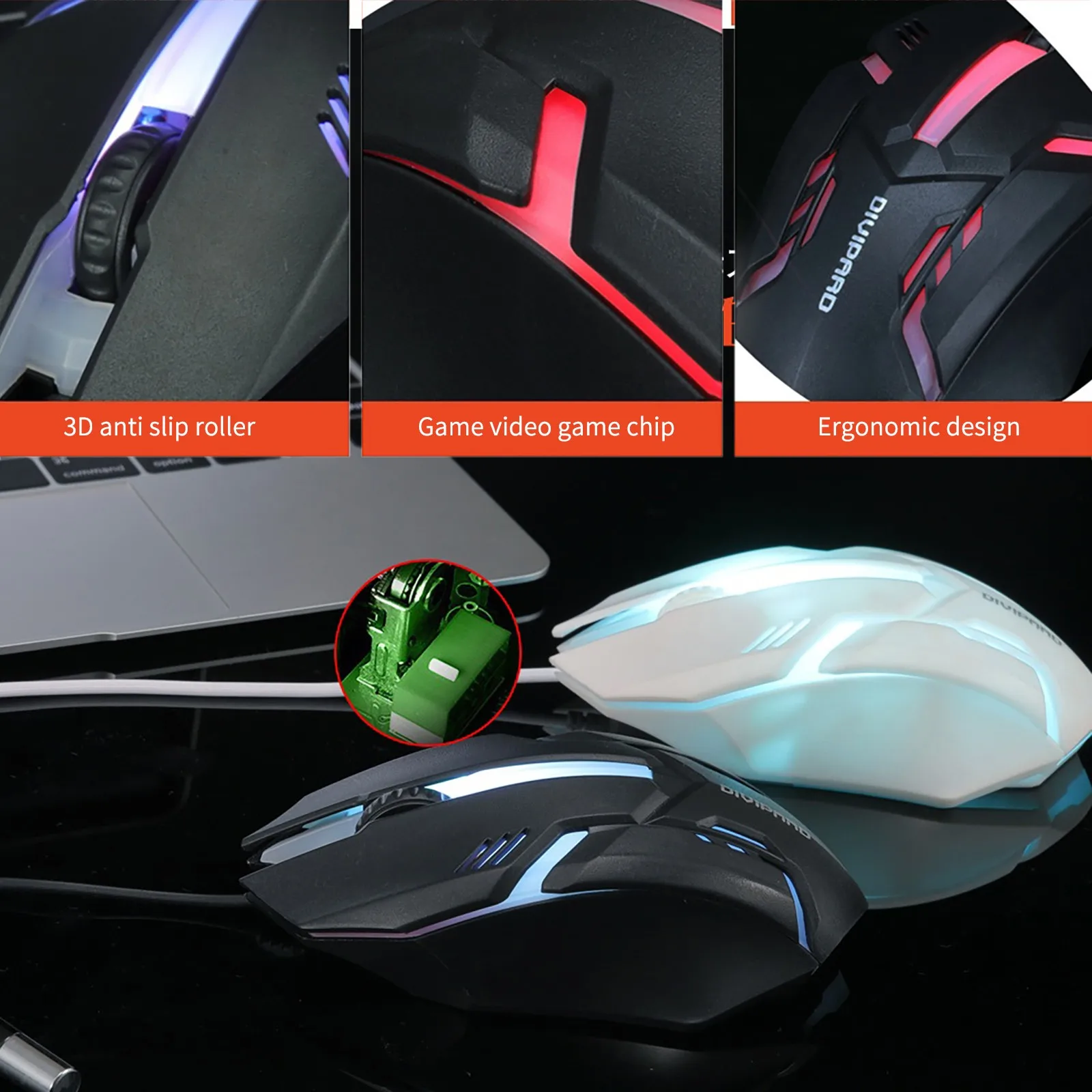 Ergonomic Professional Gamer Gaming Mouse 1200DPI Wired Optical Glowing Computer Mice USB Cable Mouse For Laptop PC Games Mause pink gaming mouse