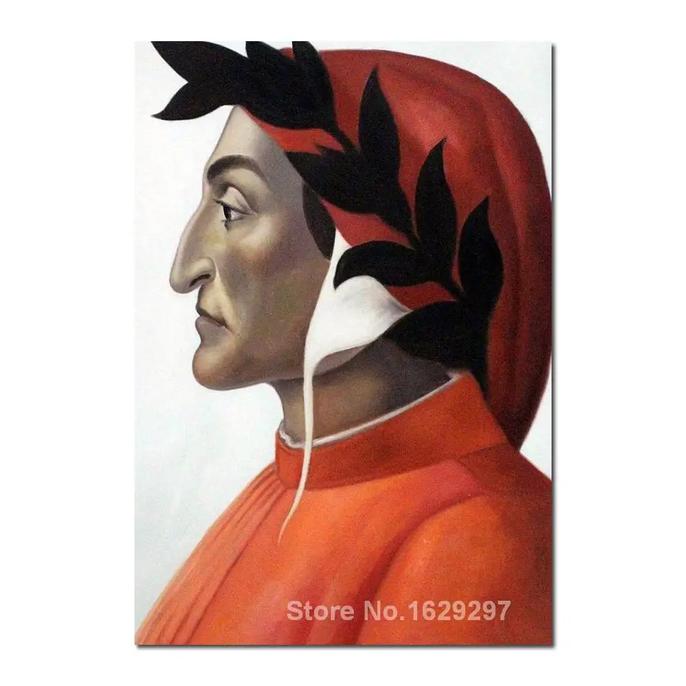 Ritratto Di Arte Astratta Ritratto Di Dante Sandro Botticelli Handmade Di Alta Qualità