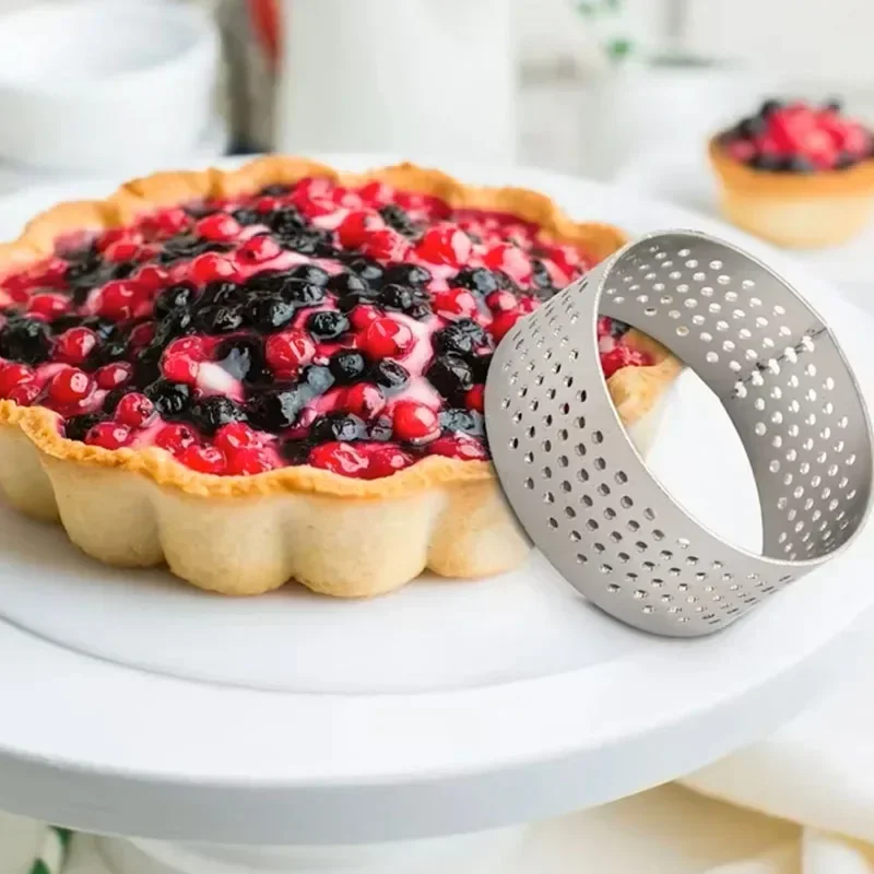 25 Pezzi Anello Per Crostata Circolare Poroso Fondo Torre Stampo Per Torta Anello Per Mousse Ring 8cm P 42223146
