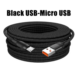 Ultra - Durable 5 - Meter Fast Charge Micro USB Cable for 5m (Black Micro USB)