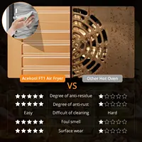 Four à friture à air chaud 18L 8-en-1 avec écran tactile numérique, 1800W, circulation rapide de l'air, mini-four sans huile avec accessoires 6
