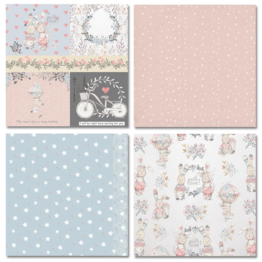 Scrapbook Paper 12 Pieces 6 Inches Background Paper Single Sided Pattern Paper Hand Ledger Decorative DIY Origami