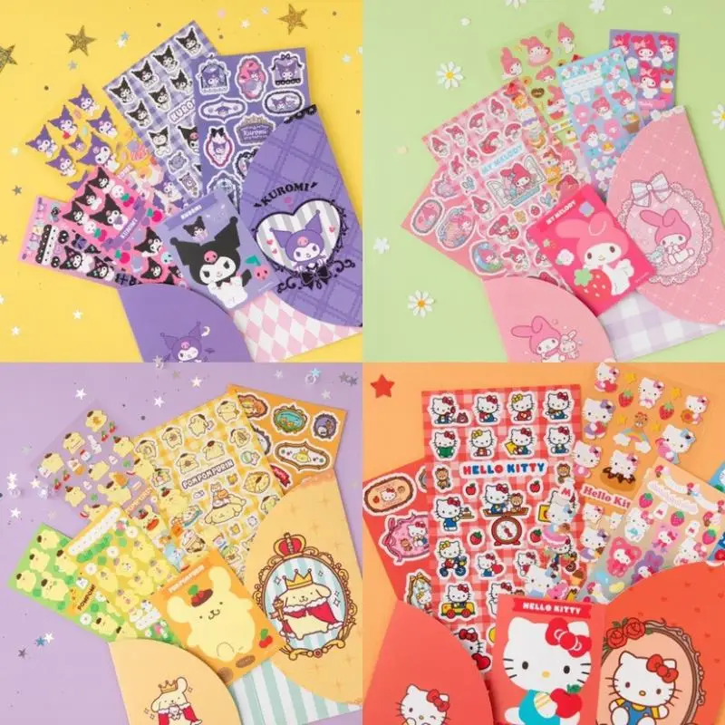 

Sanrio Kawaii Hello Kitty Kuromi Cinnamoroll комбинированная наклейка для хранения Книга MyMelody похвалка понасопурин ручная наклейка для учетной записи