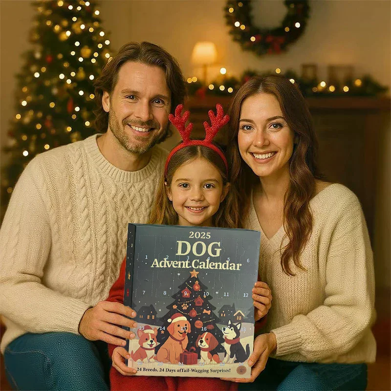 Dog Advent Calendar 2025-24Pcs 2D Festive Breeds Ornaments - Advent Calendar For Pets With Reusable Ornaments, Idea For Dog Love