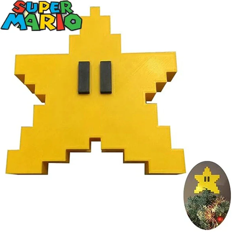 

Super Mario Bros Kawaii Christmas Tree Mosaic Pentagram Christmas Tree Decoration Pendant Top Pentagram Star Decoration Gift