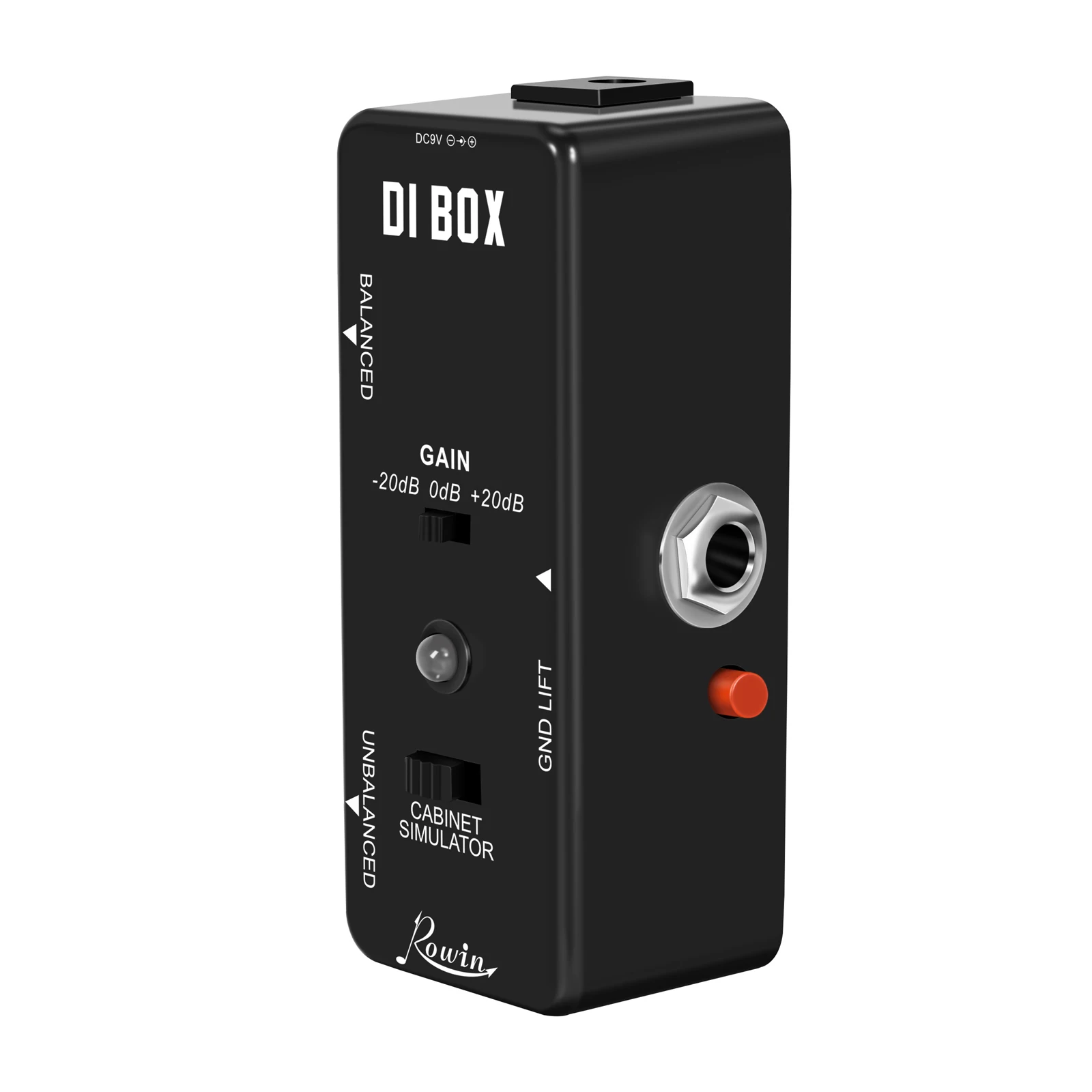 Direct Box Guitar Bass Passive DI Box With Cabinet Simulator 1/4 and XLR Ture Bypass Full Metal Case Rowin LEF-331