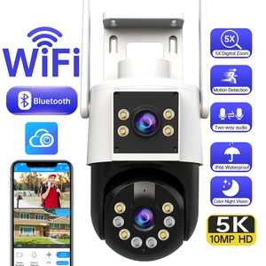 JOOAN 5K 10MP PTZ Wifi Camera Dual Lens Dual Screen IP Camera Outdoor Auto Tracking Surveillance Camera Security CCTV Camera