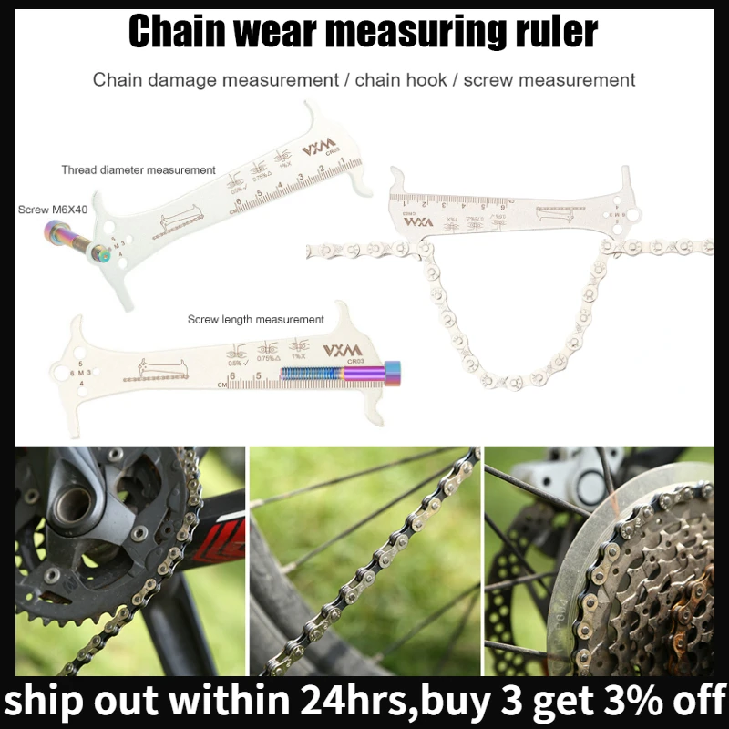 Bicycle Chain Wear Checker Indicator Repair Tool Mountain Road Chains