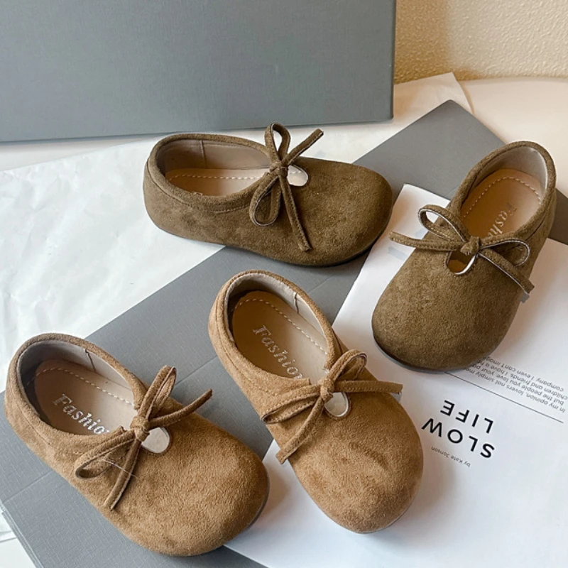 Spring Leather Shoes New Fashion Comfort Princess Shoes Soft Soles Anti Slip Simple Design Girl Shoe Breathable Casual Kid Shoe