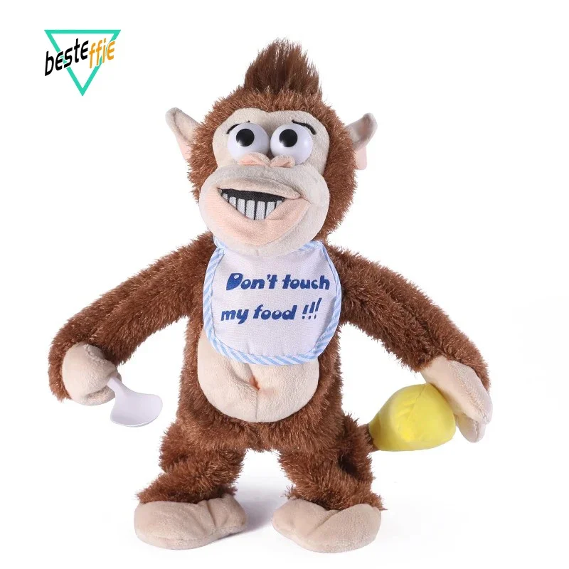 

30cm Electric Gorilla Plush Toy Magnetically Controlled Monkeys Take Away Bananas Will Go Crazy And Cry Children's Toy Gifts