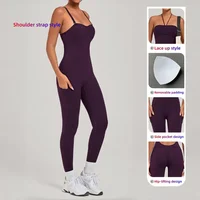 Women's Multi Wearing Method Sports Yoga Jumpsuit Backless Hip Lift One-Piece Fitness Jumpsuit Running Workout Gym Yoga Jumpsuit - Image 2