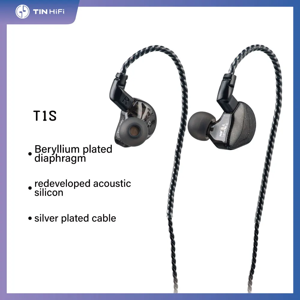 ✨インイヤーイヤホン TINHIFI P1 MAX ダイヤフラムドライバー しなお 黒