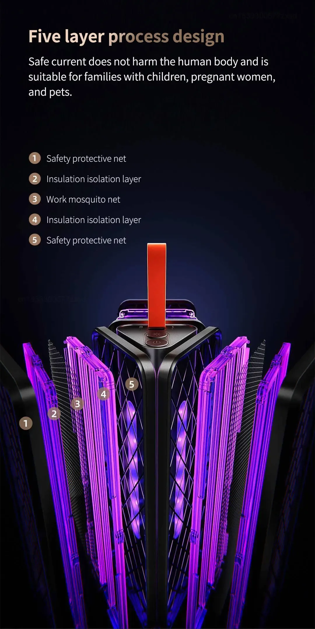 New Qualitell V3 Folding Electric Mosquito Killer Portable Charging Purple Light Home Outdoors Mosquito Repellent Lamp