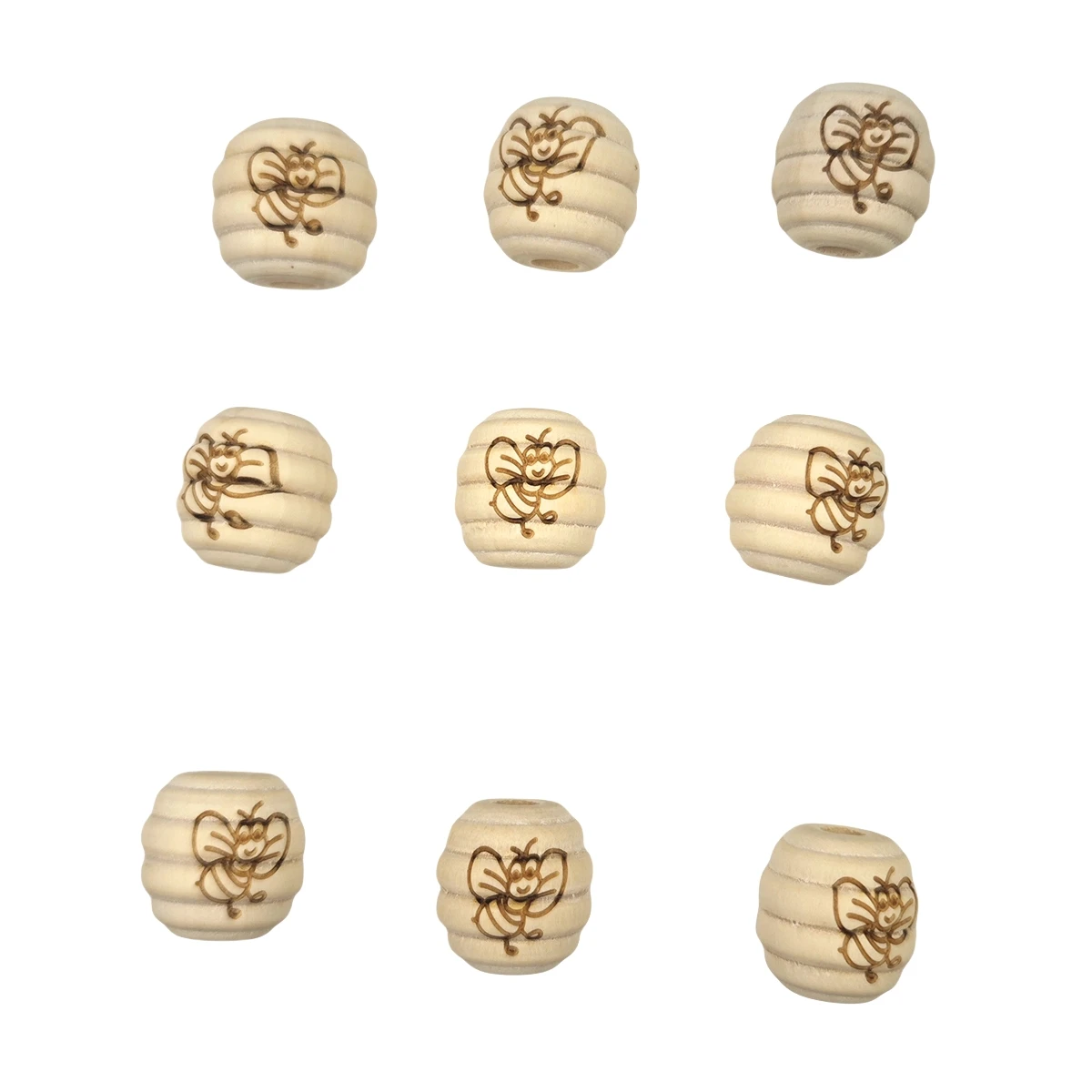 20mm 미완성 된 나무 스레드 Teether 비즈 꿀벌 패턴 나무 스페이서 느슨한 벌집 라운드 벌집 비즈 DIY 쥬얼리 공예