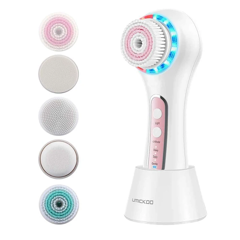 Electric Facial Cleansing Brush Led Face Cleanser Brush Deep Cleansing