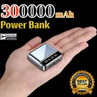 Mini Power Bank 300000mAh, chargeur portable, écran miroir, LED numérique, batterie externe pour iPhone Xiaomi Huawei Samsung 1