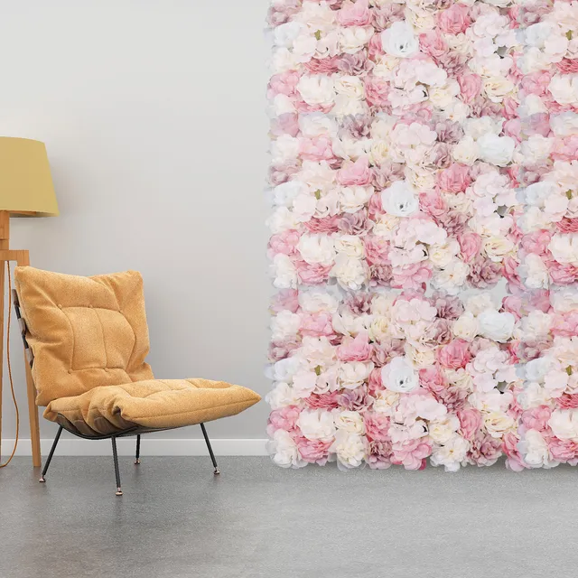 12pcs Premium Silk Flower Artificial Hydrangea Rose Flower Wall Panel Bouquet Floral Home Decor Panel Backdrop Wedding Party 3