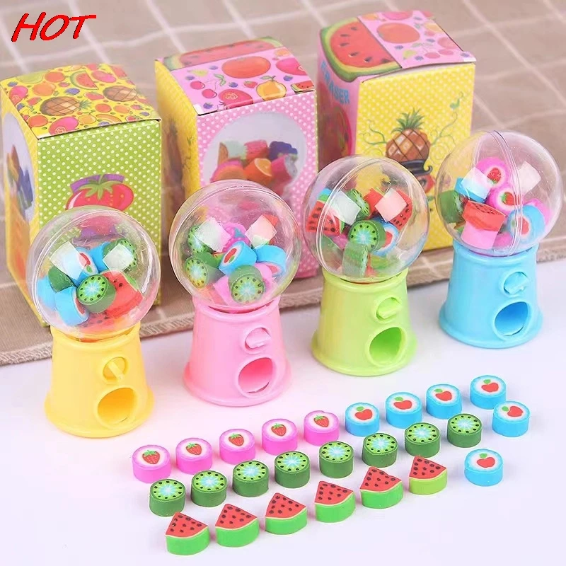 

Милые мини-ластики Gashapon, дизайнерские ластики, Мультяшные фрукты, Искусственная резина, милые канцелярские принадлежности, корректирующий инструмент, офисные принадлежности