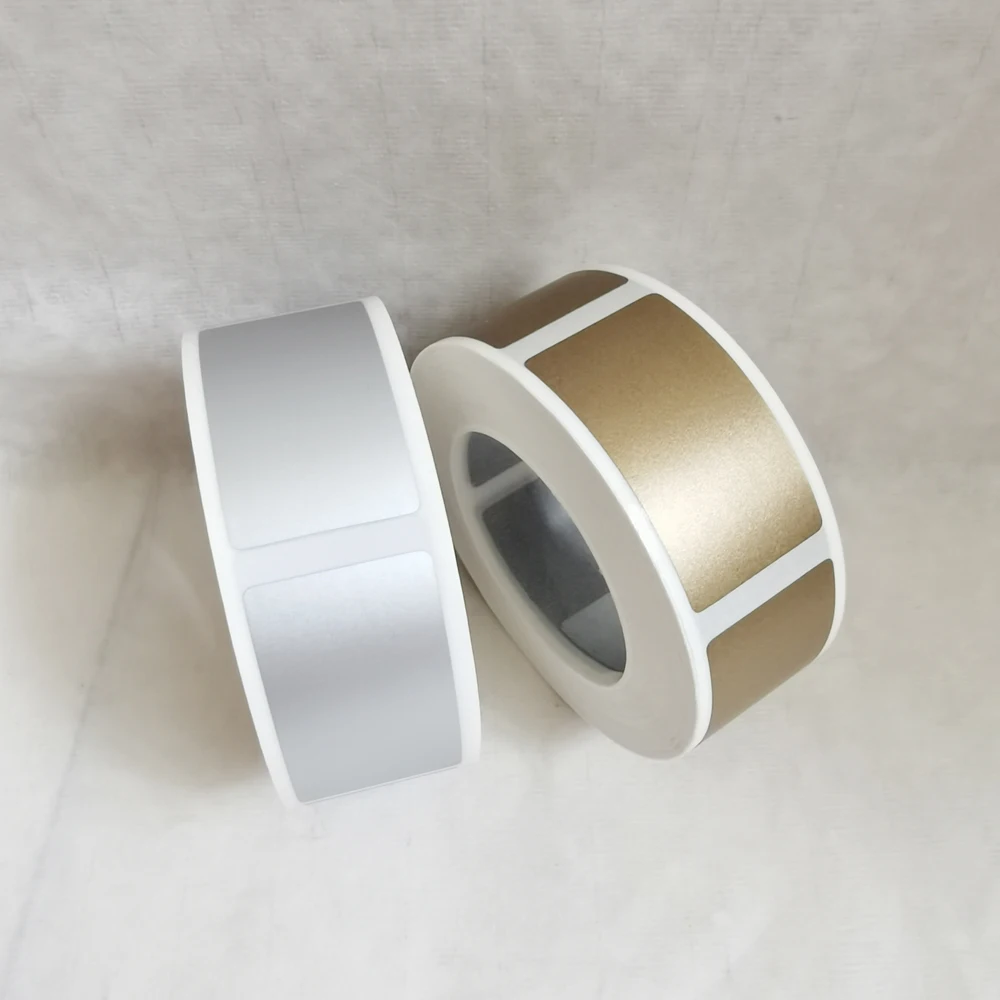 

1 Roll 42*23mm Rectangle Golden Or Silvery Scratching Off Label DIY Coupon Gift Game Card Sticker Password Code Cover