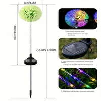 1PC/2PC 1 head/3 head solar LED dandelion outdoor ground mounted light,suitable for courtyard,garden,and landscape decoration 6