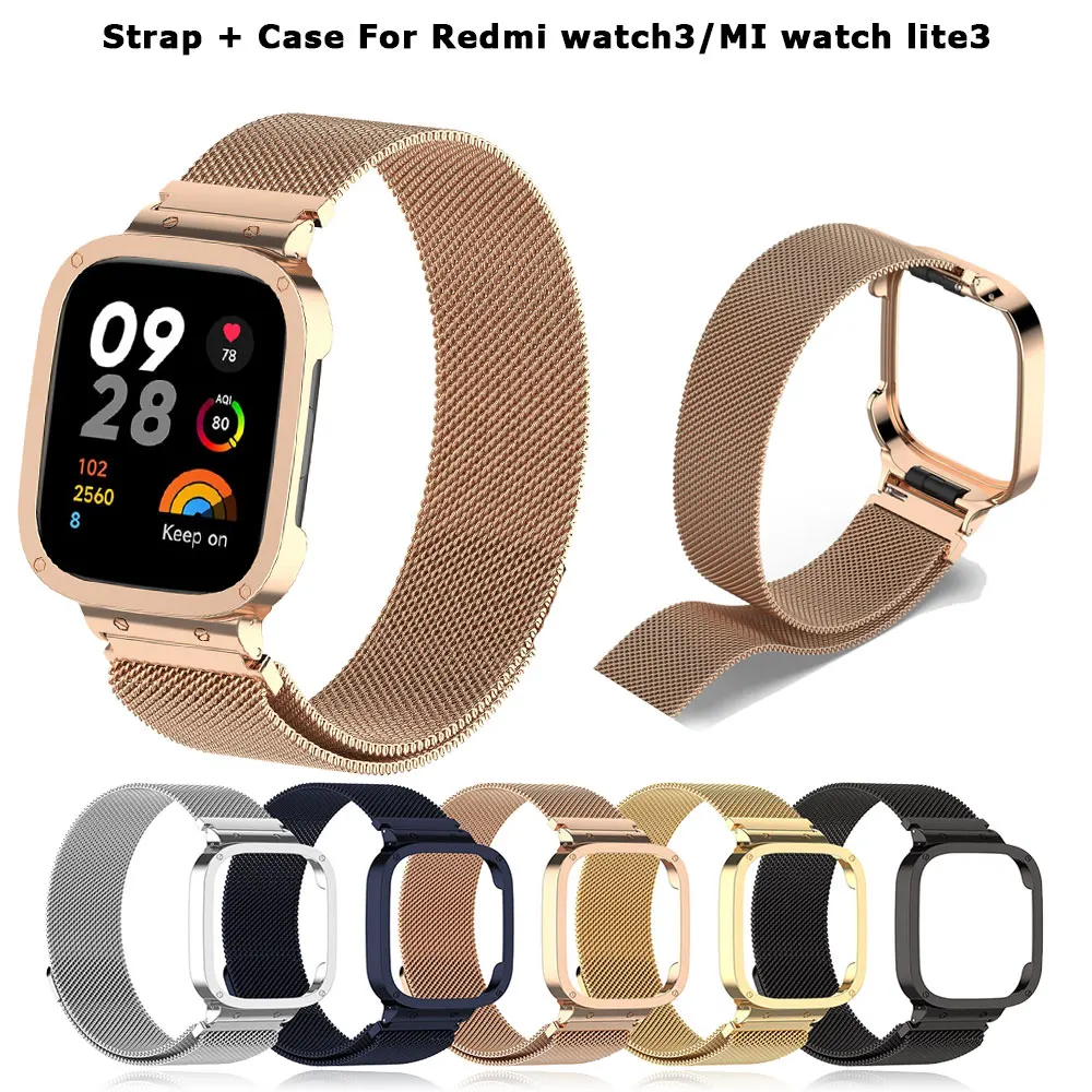 

Металлический магнитный браслет для Xiao Redmi Watch 3 + Корпус из нержавеющей стали