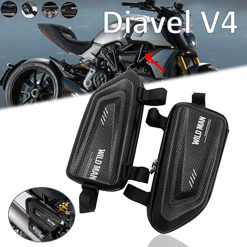 Geantă laterală modificată pentru motocicletă Diavel v4 2022 2023, geantă laterală triunghiulară impermeabilă, cu carcasă rigidă_voghion.com