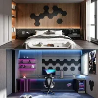 แผงอะคูสติก 12 ชิ้น แผงกันเสียงแบบมีกาวในตัว แผงโฟมกันเสียงแบบฟื้นตัวเร็ว ความหนาแน่นสูง 6