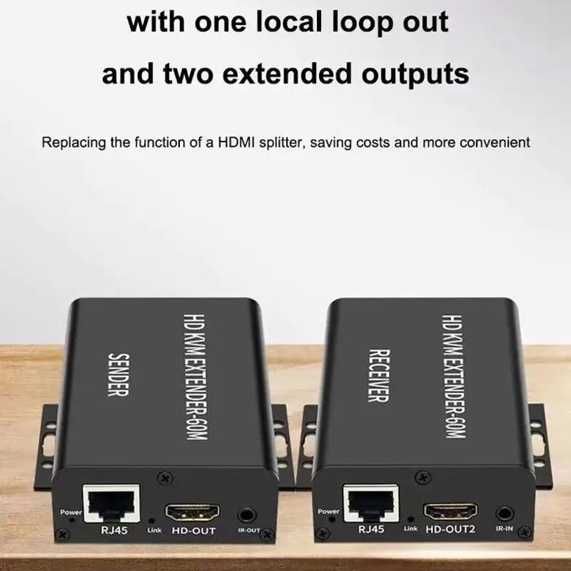 

60 м KVM передатчик приемник HDMIcompatible Extender Over Cat5e Cat6 Ethernet 1080P Аудио видео конвертер USB клавиатура мышь ПК