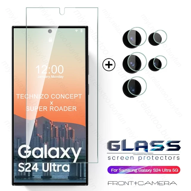 Protector de pantalla para Samsung Samsung Galaxy S24 Ultra 5G, Vidrio  reforzado TPU, Máx. resis., Borde flex. negro, Transp.