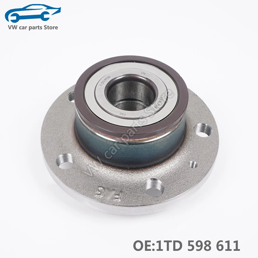 1TD598611 1PCS Rear Wheel Hub Bearing Assembly For VW Scirocco EOS Passat B7 CC Tiguan Touran Beetle PQ35 Platform 1TD 598 611