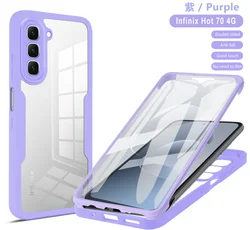 Enhanced Full Body Protection Case - 360° Double Sided Cover for Infinix Hot 70 (Qc360 - Purple)