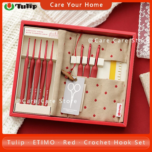 Crochet Etimo Red Crochet Hook Set Red Knitting Needles Tulip TED001