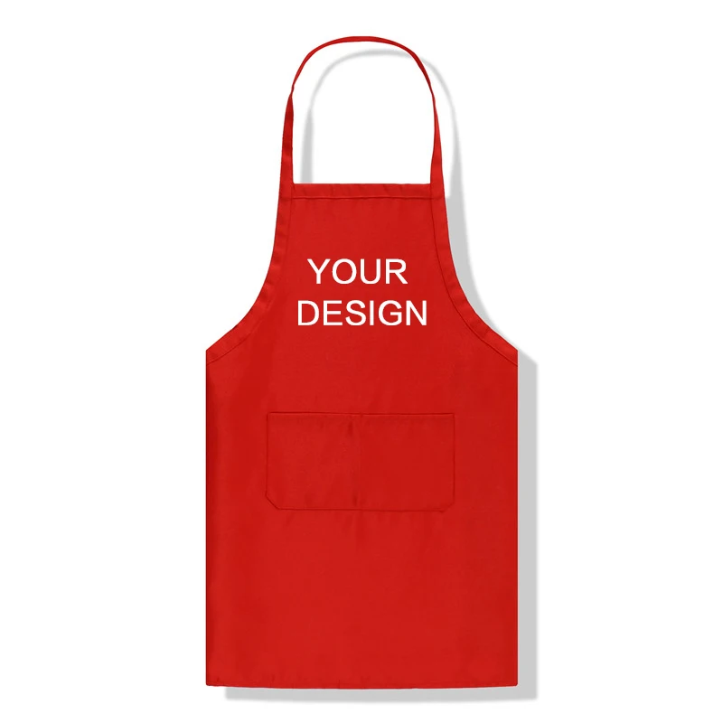 Aprons Design Brand Black Unisex Waiter Cooking Restaurant Pocket Printing Adjustable Hanging Neck Men for Woman