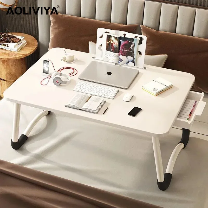 

SH AOLIVIYA Bed Folding Computer Table Small Table Laptop Table Lazy Table College Student Bay Window Bedroom Sitting Desk