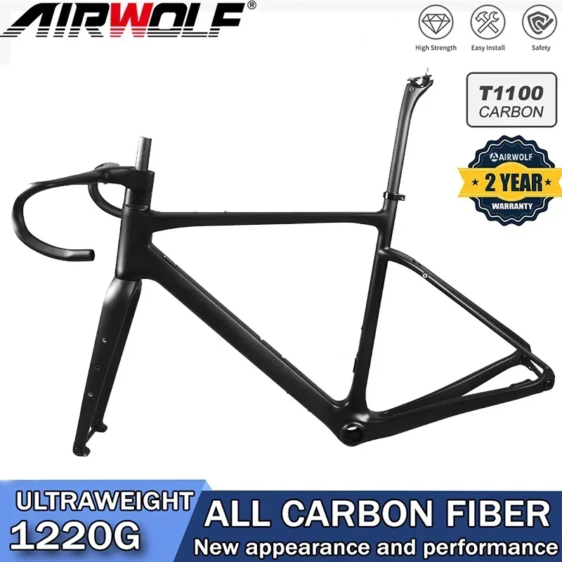 Airwolf 2023 T1100 Telaio Da Strada In Carbonio 700 * 40C Telaio Per Bici In Carbonio Freno A Disco Racing Rack Telaio Per Bici Telaio Per Disco Legge