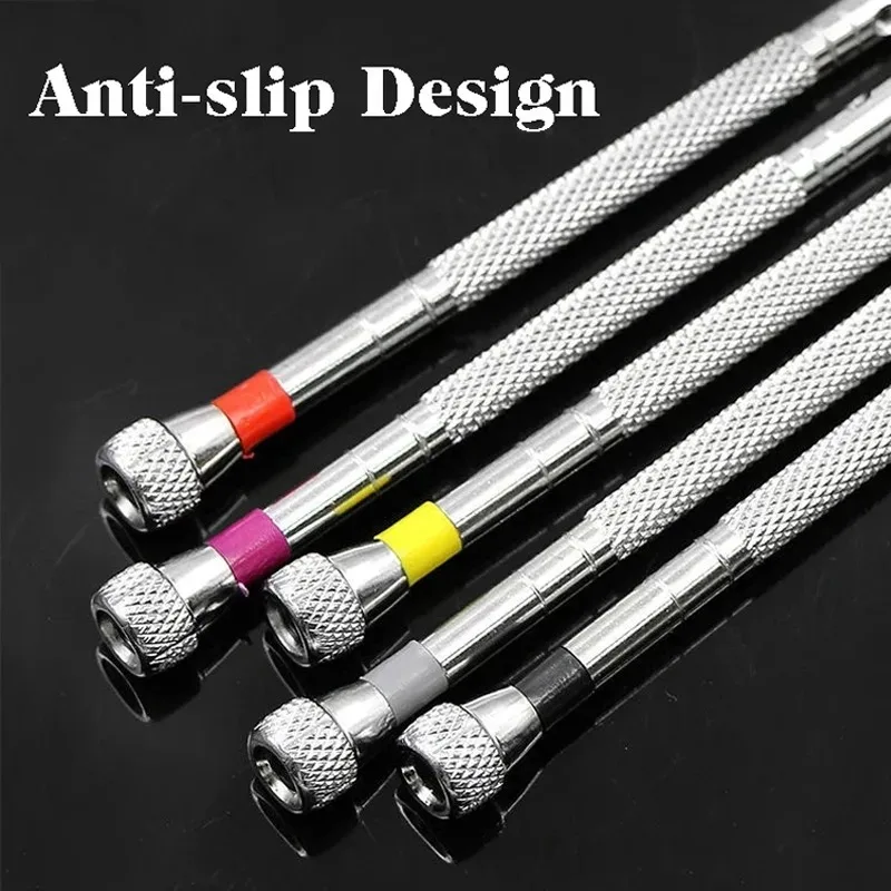 9PCS 0.8-2.0mm 스크루 드라이버 키트 교체 시계 제조 업체 스크루 드라이버 회전베이스와 철강 스크루 드라이버 시계 수리 도구 제거