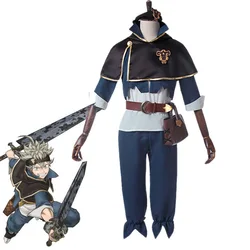 Anime Asta Cosplay Black Bull Magic Knight Fight Uniform Costume Men Cloak Cosplay Cape Hooded Cloak Black Bull Headband Cape