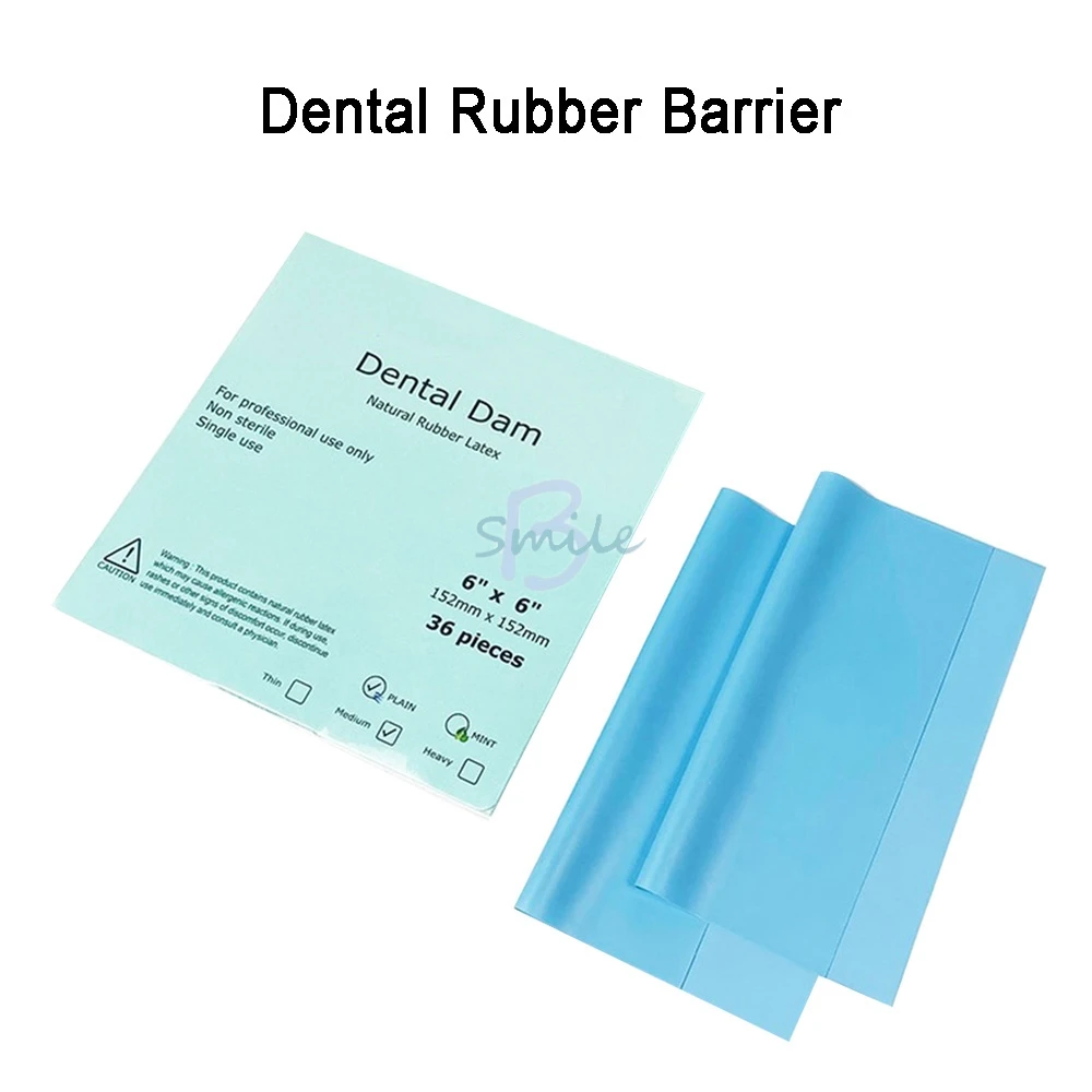 

36pcs/box Dental Rubber Dam Sheets Medium Adult 152*152mm Thickness High Tensile Strength Frame dental Holder tool