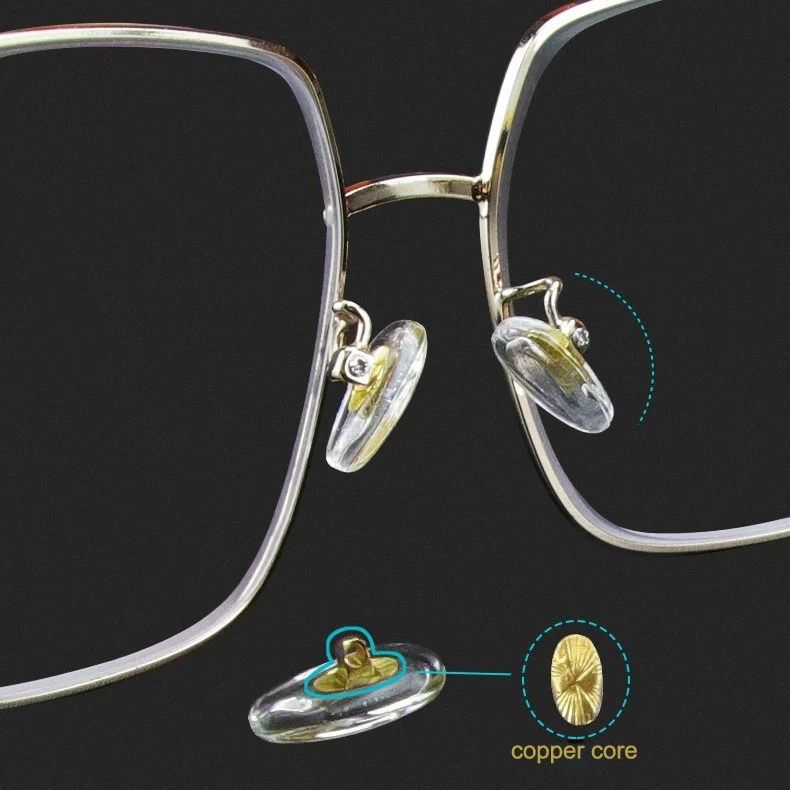 20 stücke Brillen Silikon Luftkissen Nasen pads Kupfer Kern Brille Zubehör Schraube in Anti-Rutsch-Pad versand kostenfrei – Detail 2
