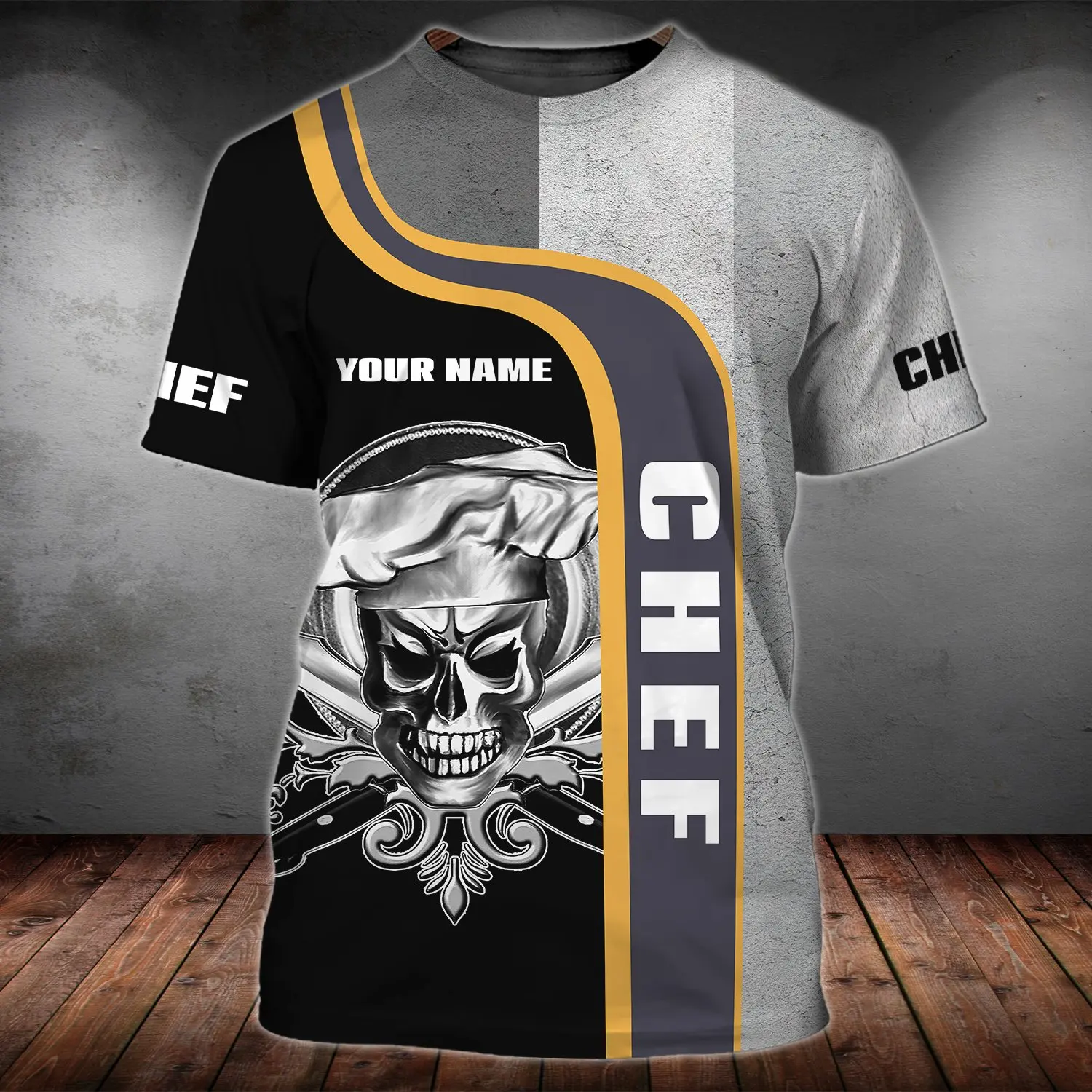 2022 heißer Verkauf Mode t hemd Chef Personalisierte Name schwarz 3D Gedruckt Herren Sommer kurzarm Unisex Casual sport T-shirt DW34 – Detail 8