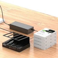 4 Bay Hard Drive Enclosure Sata to USB 3.0 ภายนอก Multi-Bay 2.5 และ 3.5 นิ้ว HDD SDD Docking Station Hard Disk กล่องคูณ 4